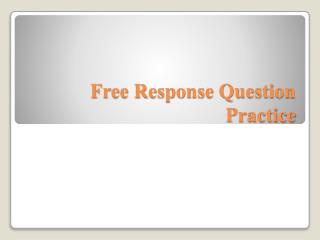 Free Response Question Practice