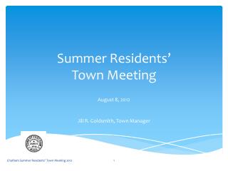 Summer Residents’ Town Meeting