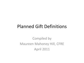 Planned Gift Definitions
