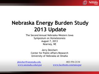 Nebraska Energy Burden Study 2013 Update