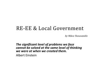 RE-EE &amp; Local Government by Nikos Taousanidis
