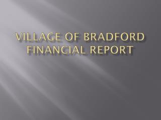 Village of Bradford Financial Report