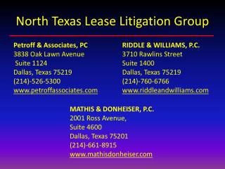 North Texas Lease Litigation Group