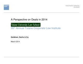 26 th Annual Tulane Corporate Law Institute