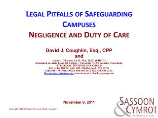 Legal Pitfalls of Safeguarding Campuses Negligence and Duty of Care
