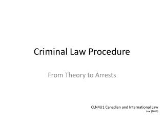 Criminal Law Procedure