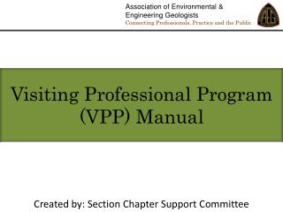 Visiting Professional Program (VPP) Manual