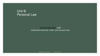 Unit B Personal Law