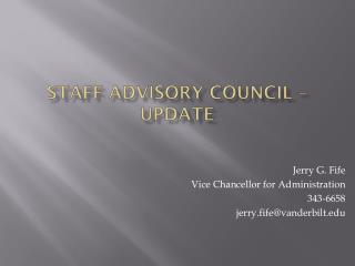 Staff Advisory Council – Update
