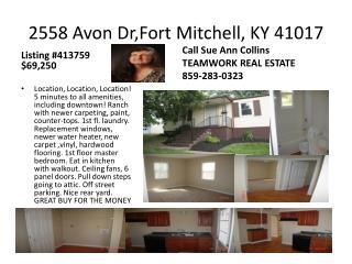 2558 Avon Dr,Fort Mitchell, KY 41017