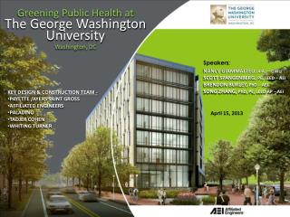Greening Public Health at The George Washington University Washington, DC