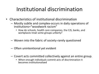 Institutional discrimination