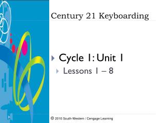 Cycle 1: Unit 1 Lessons 1 – 8