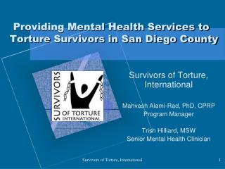 Providing Mental Health Services to Torture Survivors in San Diego County