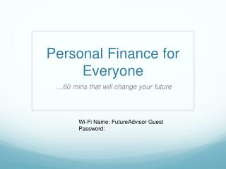 Personal Finance for Everyone