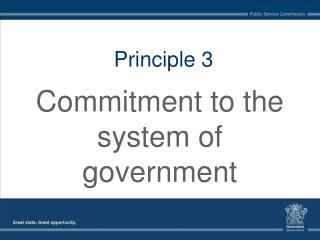 Commitment to the system of government