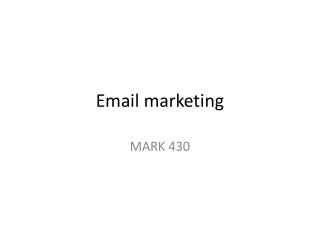 Email marketing