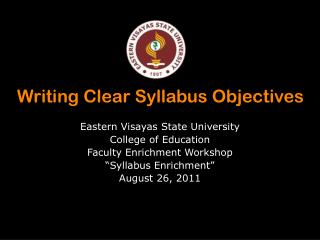 Writing Clear Syllabus Objectives