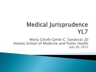 Medical Jurisprudence YL7