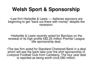 Welsh Sport &amp; Sponsorship