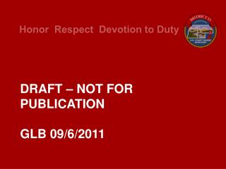 DRAFT – NOT FOR PUBLICATION GLB 09/6/2011