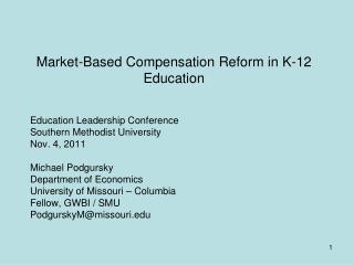 Market-Based Compensation Reform in K-12 Education