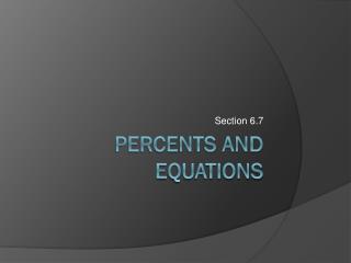 Percents and Equations