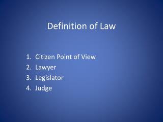 Definition of Law