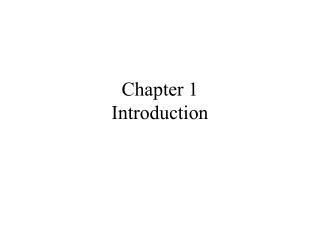 Chapter 1 Introduction