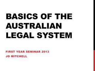 Basics of the australian legal system