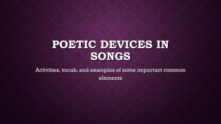 Poetic Devices in Songs
