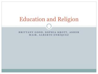 Education and Religion