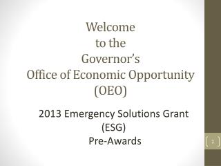Welcome to the Governor’s Office of Economic Opportunity (OEO)
