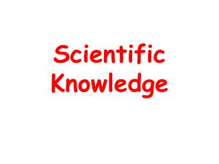 Scientific Knowledge