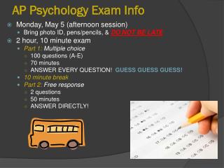 AP Psychology Exam Info