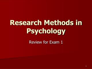 Research Methods in Psychology