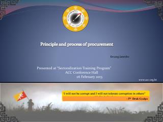 Principle and process of procurement