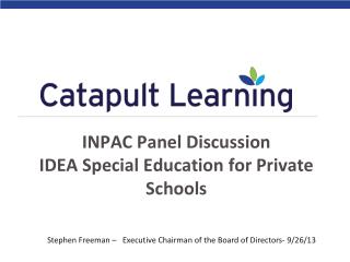 INPAC Panel Discussion IDEA Special Education for Private Schools