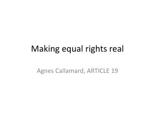 Making equal rights real