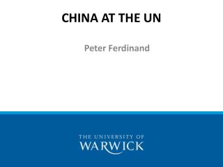 CHINA AT THE UN