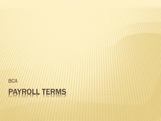 Payroll Terms