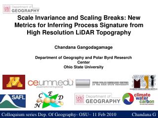 Scale Invariance and Scaling Breaks: New Metrics for Inferring Process Signature from High Resolution LiDAR Topography