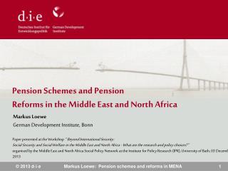 Pension Schemes and Pension Reforms in the Middle East and North Africa