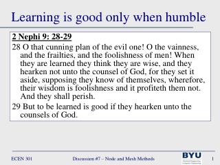 Learning is good only when humble