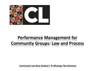 Performance Management for Community Groups: Law and Process
