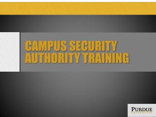 Campus Security Authority Training