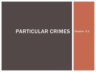 Particular Crimes