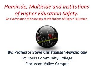 Homicide, Multicide and Institutions of Higher Education Safety: An Examination of Shootings at Institutions of Higher
