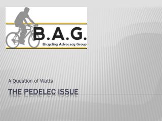 The pedelec issue