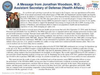 A Message from Jonathan Woodson, M.D., Assistant Secretary of Defense (Health Affairs)